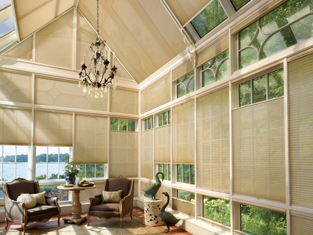 Window Treatments for Angles: Duette® Architella® honeycomb shades